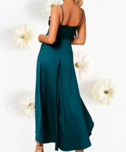 Vestido Verde Cola de Pato Fiesta Elegante Largo