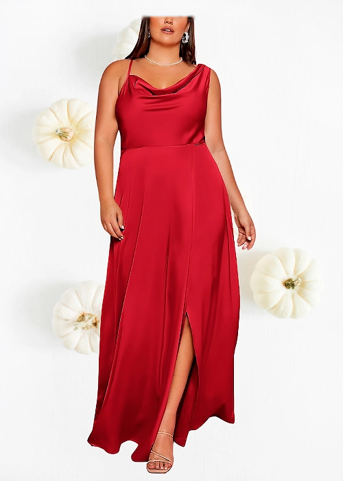Vestido Rojo Talla Grande Fiesta Gala Plus Size. Alquiler