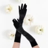 Guantes largos terciopelo para vestido de gala mujer