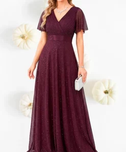 Vestido Elegante Largo Dama Gala Morado para Invitada Fiesta